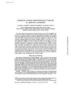 ENHANCED ANTIGEN IMMUNOGENICITY INDUCED BY