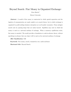 Beyond Search: Fiat Money in Organized Exchange*