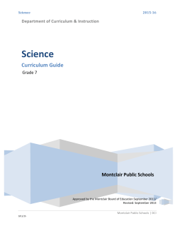 Science - Montclair Public Schools