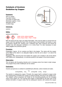Catalysis of Acetone Oxidation by Copper