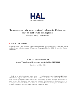 Transport corridors and regional balance in China: the - Hal-SHS