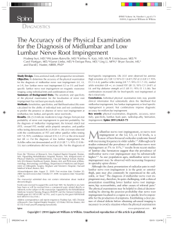 The Accuracy of the Physical Examination for the Diagnosis of
