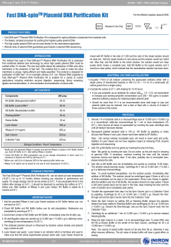 User Manual - Fast DNA-spin Plasmid Purficaiton Kit 200 samples