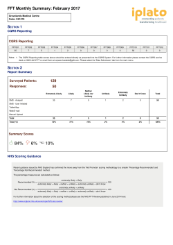 iPlato FFT report Feb 2017 - Grovelands Medical Centre