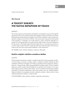 a touchy subject: the tactile metaphor of touch