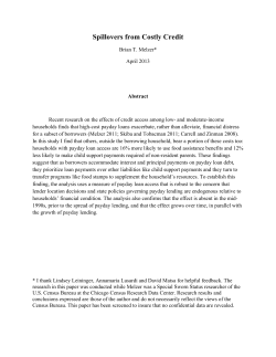 Spillovers from Costly Credit - Kellogg School of Management