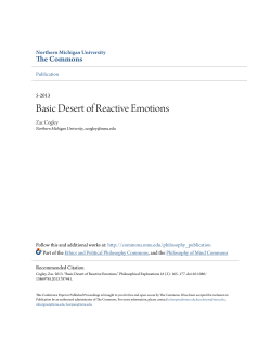 Basic Desert of Reactive Emotions - NMU Commons