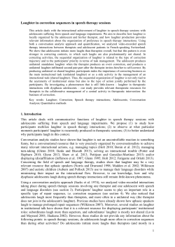 Laughter in correction sequences in speech therapy