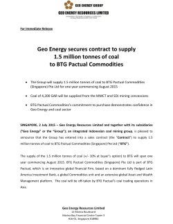Geo Energy secures contract to supply 1.5 million tonnes of coal to