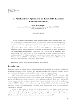 A Mechanistic Approach to Elucidate Ethanol
