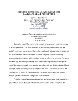 Economic Damages in an Employment Case