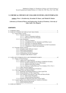 Chemical Physics of Colloid Systems and Interfaces