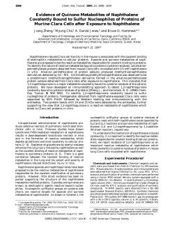 Evidence of Quinone Metabolites of Naphthalene