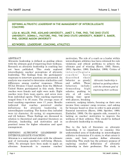 Defining Altruistic Leadership in the Management of Intercollegiate