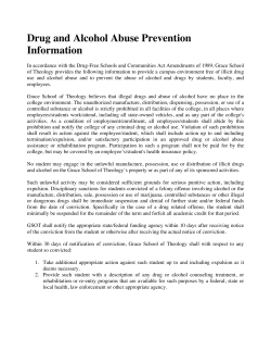 Drug and Alcohol Abuse Prevention