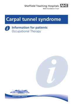 Carpal tunnel syndrome - Sheffield Teaching Hospital