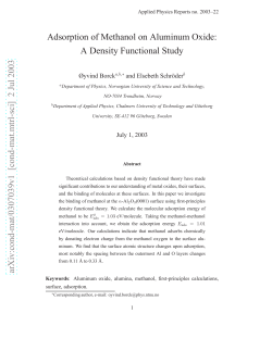 Adsorption of Methanol on Aluminum Oxide: A Density Functional