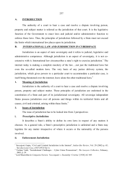 PERSONAL JURISDICTION IN CYBERSPACE