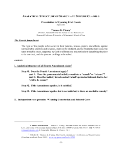 Memo, Analytical Structure of Search and Seizure Claims