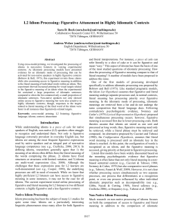 L2 Idiom Processing: Figurative Attunement in Highly Idiomatic