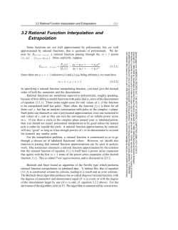 3.2 Rational Function Interpolation and Extrapolation