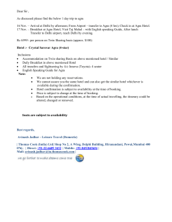 Dear Sir , As discussed please find the below 1 day trip to agra 16