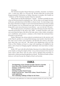 A History of the Christian Israelite Church in Australia