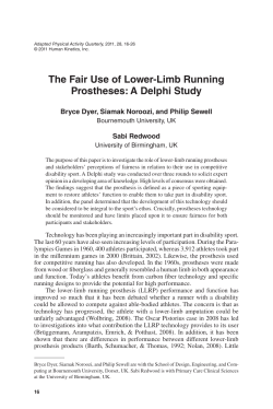The Fair Use of Lower-Limb Running Prostheses: A