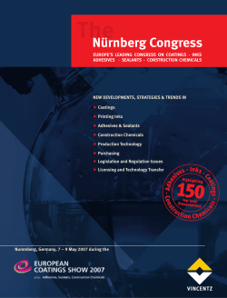 europe`s leading congress on coatings &middot; inks adhesives
