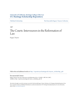 The Courts: Interweavers in the Reformation of Law