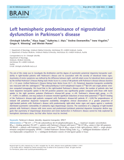Left hemispheric predominance of nigrostriatal dysfunction in