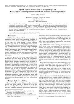 QTVR and the Preservation of Pompeii, Regio VI