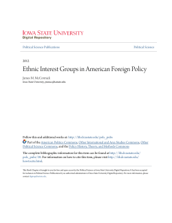 Ethnic Interest Groups in American Foreign Policy