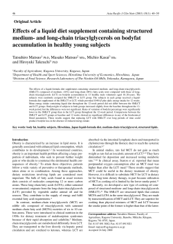 Effects of a liquid diet supplement containing structured medium