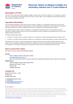 Reserves: Notice of alleged invalidity of a secondary interest over a