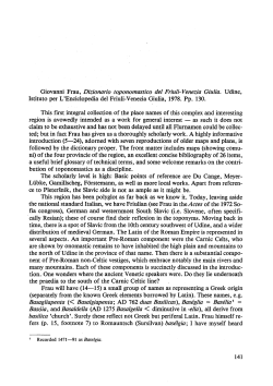 Giovanni Frau, Dizionario toponomastico del Friuli