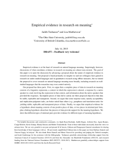 Empirical evidence in research on meaning