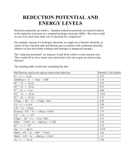 REDUCTION POTENTIAL AND ENERGY LEVELS