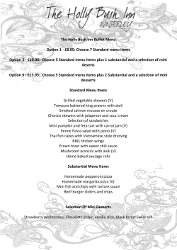 Choose 5 Standard menu items