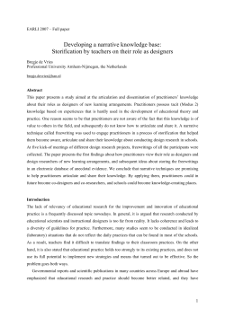 Developing a narrative knowledge base: Storification by