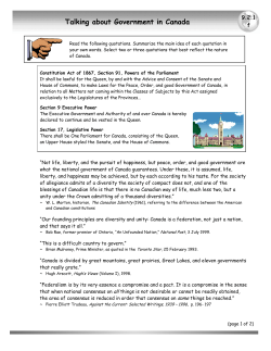 Talking about Government in Canada