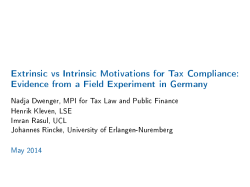 Extrinsic vs Intrinsic Motivations for Tax Compliance