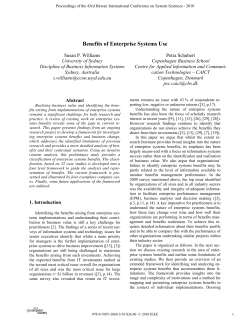 Benefits of Enterprise Systems Use