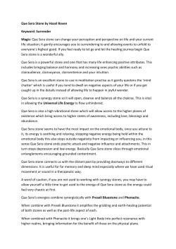 Que Sera Stone by Hazel Raven Keyword: Surrender Magic: Que