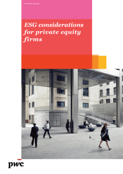 ESG considerations for private equity firms