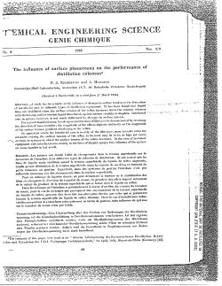 The influence of surface phenomena on the performance of