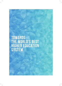 Towards the World`s Best Higher Education System