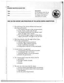 TEST ON THE HISTORY AND PRINCIPLES OF THE