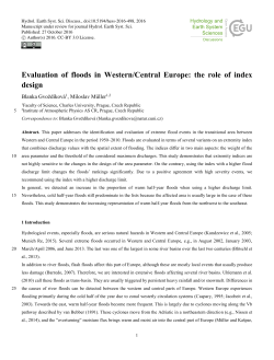 Evaluation of floods in Western/Central Europe: the role of index