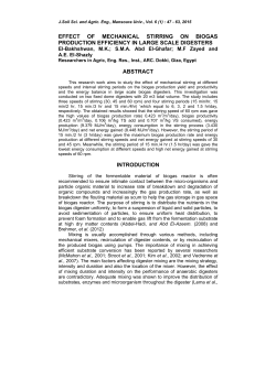 effect of mechanical stirring on biogas production efficiency in large